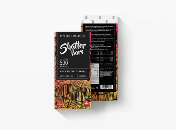 Euphoria Extractions – 500mg Shatter Bar – Milk Chocolate (Sativa) | Canna Cabana Canada
