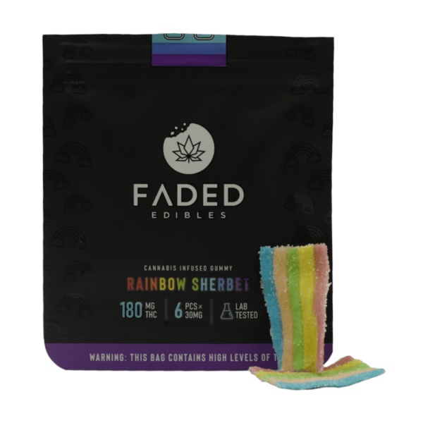 Faded Edibles – Rainbow Sherbet – 180mg | Canna Cabana Canada