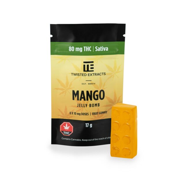 Twisted Extracts- Mango Jelly bomb – SATIVA – 80MG THC | Canna Cabana Canada