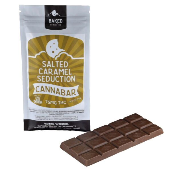 Baked Edibles – Chocolate Bar – Salted Caramel Seduction 75mg THC | Canna Cabana Canada