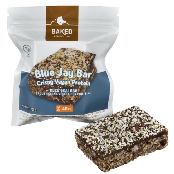Baked Edibles – Crispy Vegan Blue Jay Bar 40mg THC | Canna Cabana Canada