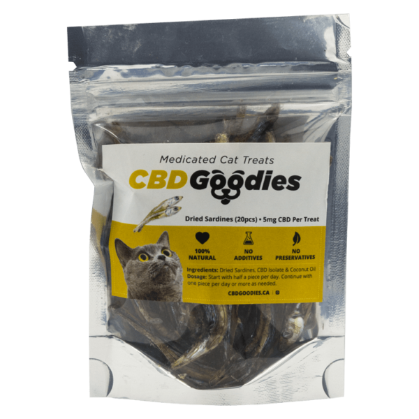 CBD Goodies – Medicated Cat Treats – Dried Sardines – 100mg CBD | Canna Cabana Canada