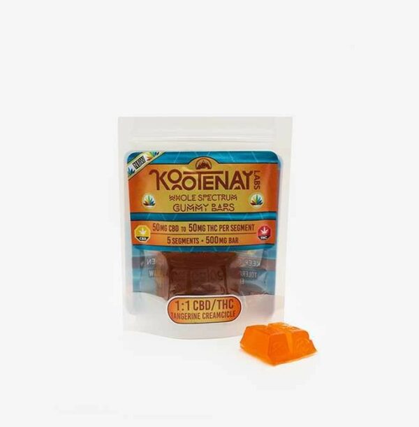 Kootenay Labs – 1:1 Tangerine Creamsicle Gummy – (500mg total) | Canna Cabana Canada