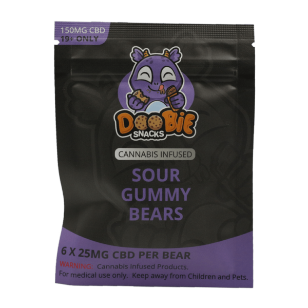 Doobie Snacks – CBD Sour Gummy Bears – 150mg CBD | Canna Cabana Canada