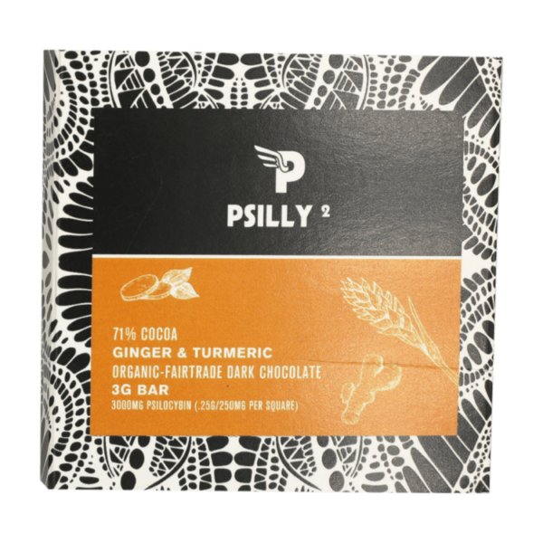 Psilly – Dark Chocolate Bar – Ginger & Turmeric | Canna Cabana Canada