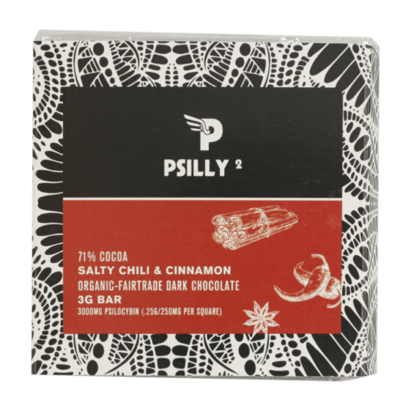 Psilly – Dark Chocolate Bar – Salty Chili & Cinnamon | Canna Cabana Canada