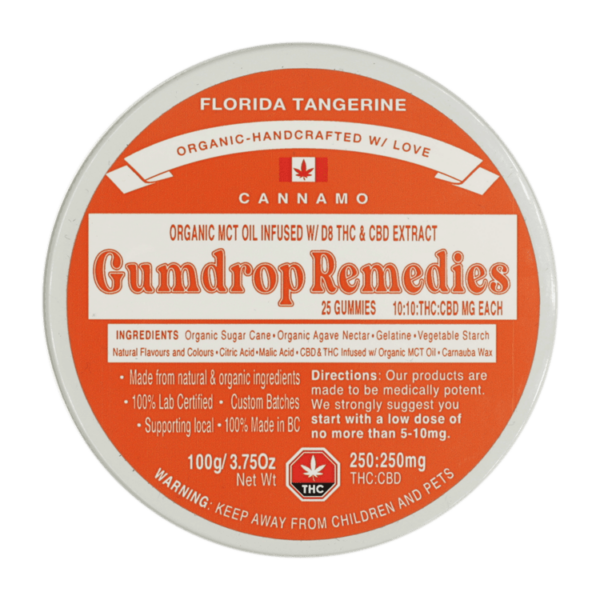 Gumdrop Remedies – Florida Tangerine 1:1 Gummies – 250mg THC/250mg CBD | Canna Cabana Canada