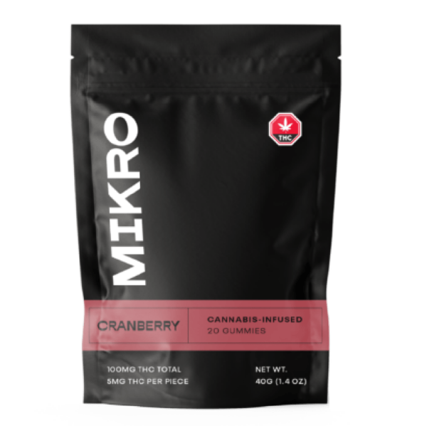 Mikro – THC Gummies – 100mg THC – Cranberry | Canna Cabana Canada