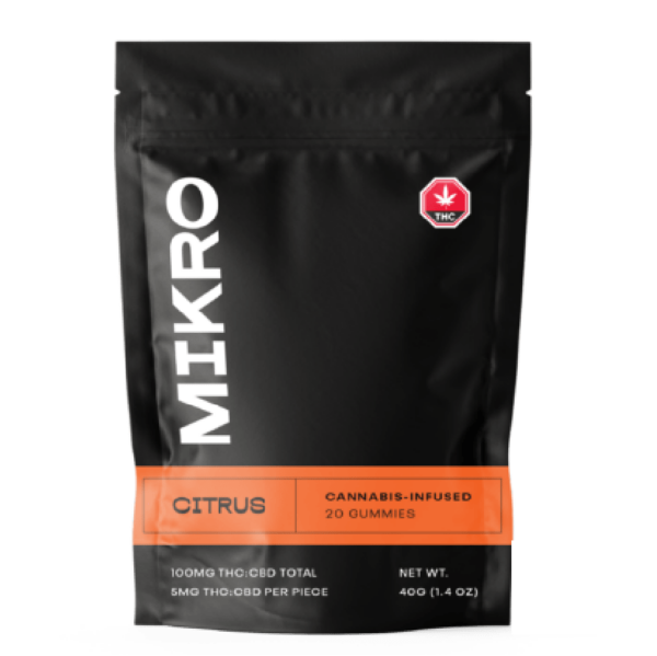 Mikro – 1:1 THC/CBD Gummies – 100mg – Citrus | Canna Cabana Canada