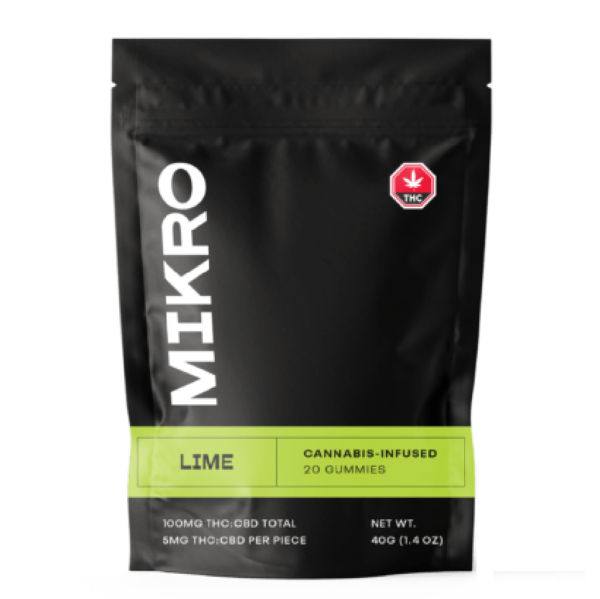 Mikro – 1:1 THC/CBD Gummies – 100mg – Lime | Canna Cabana Canada