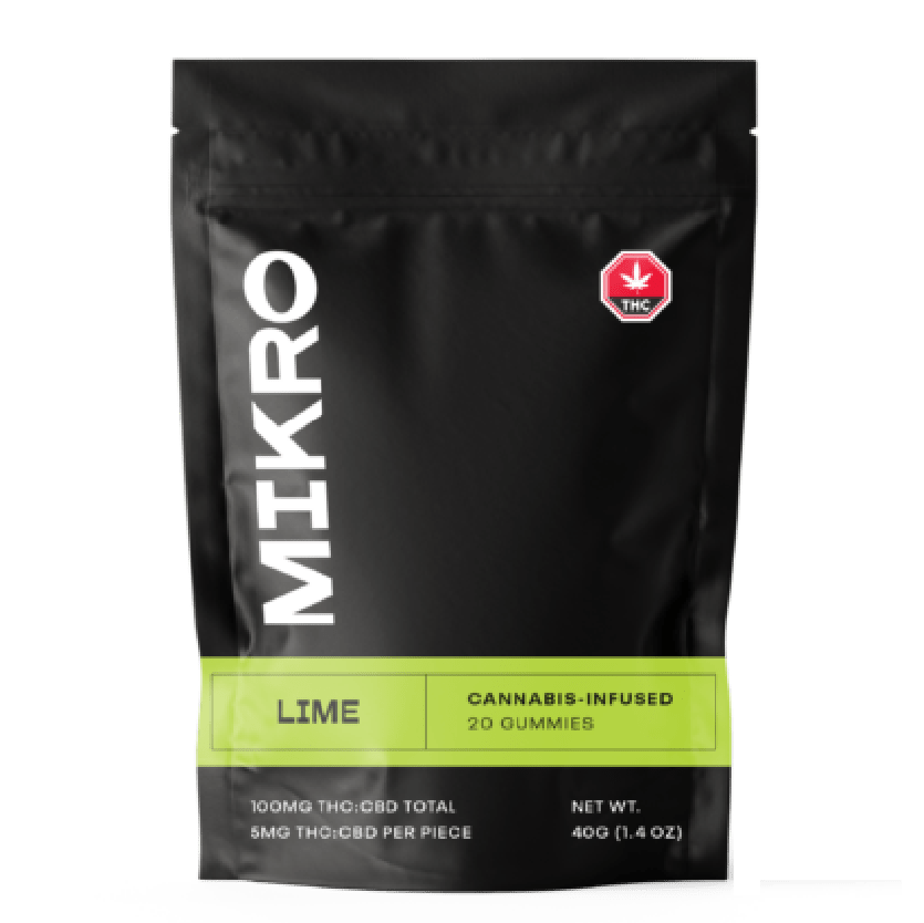 Mikro – 1:1 THC/CBD Gummies – 100mg – Lime | Canna Cabana Canada