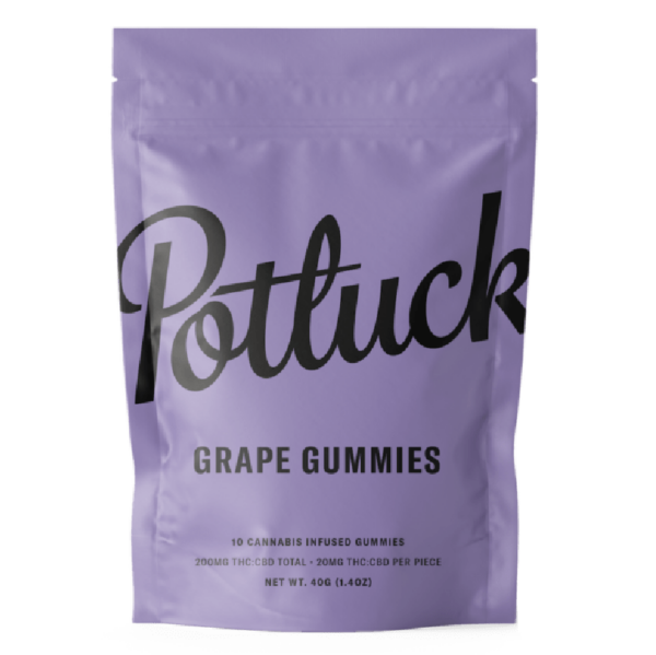 Potluck Extracts – Grape Gummies (1:1) – 100mg THC / 100mg CBD | Canna Cabana Canada