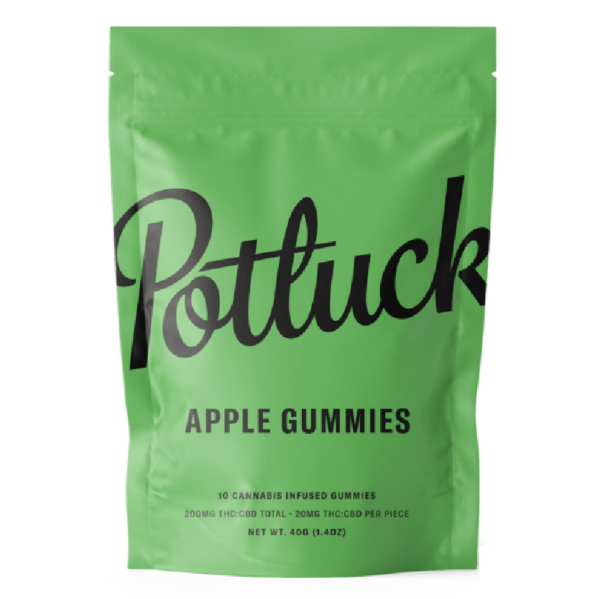 Potluck Extracts – Apple Gummies (1:1) – 100mg THC / 100mg CBD | Canna Cabana Canada